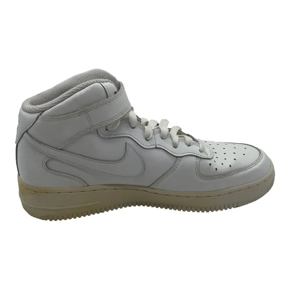 Nike Air Force 1 Mid Sneakers GS Triple White 314195-113 Kids Size 7Y Womens 8.5